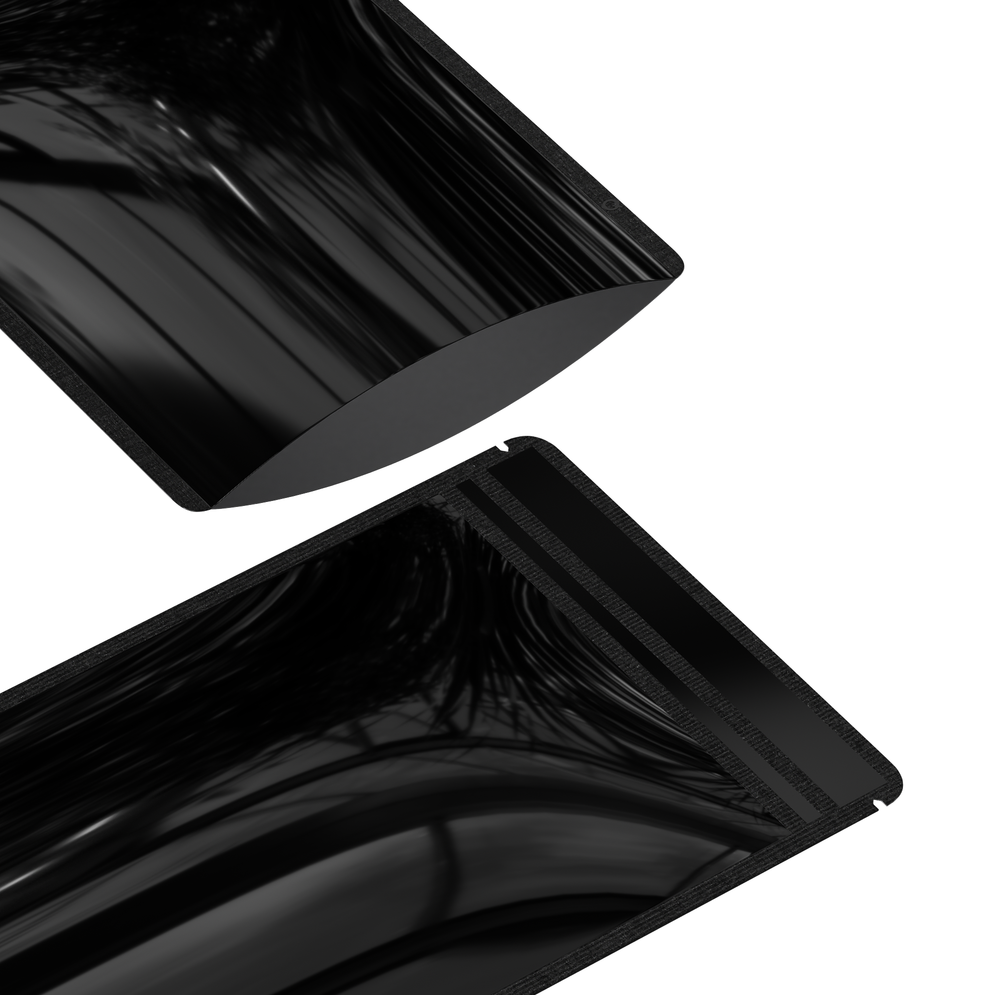 Reusable Flat Zipper Seal Bags – Mirror Black Mylar Open Reusable Flat Zipper Seal Bags – Mirror Black Mylar Open