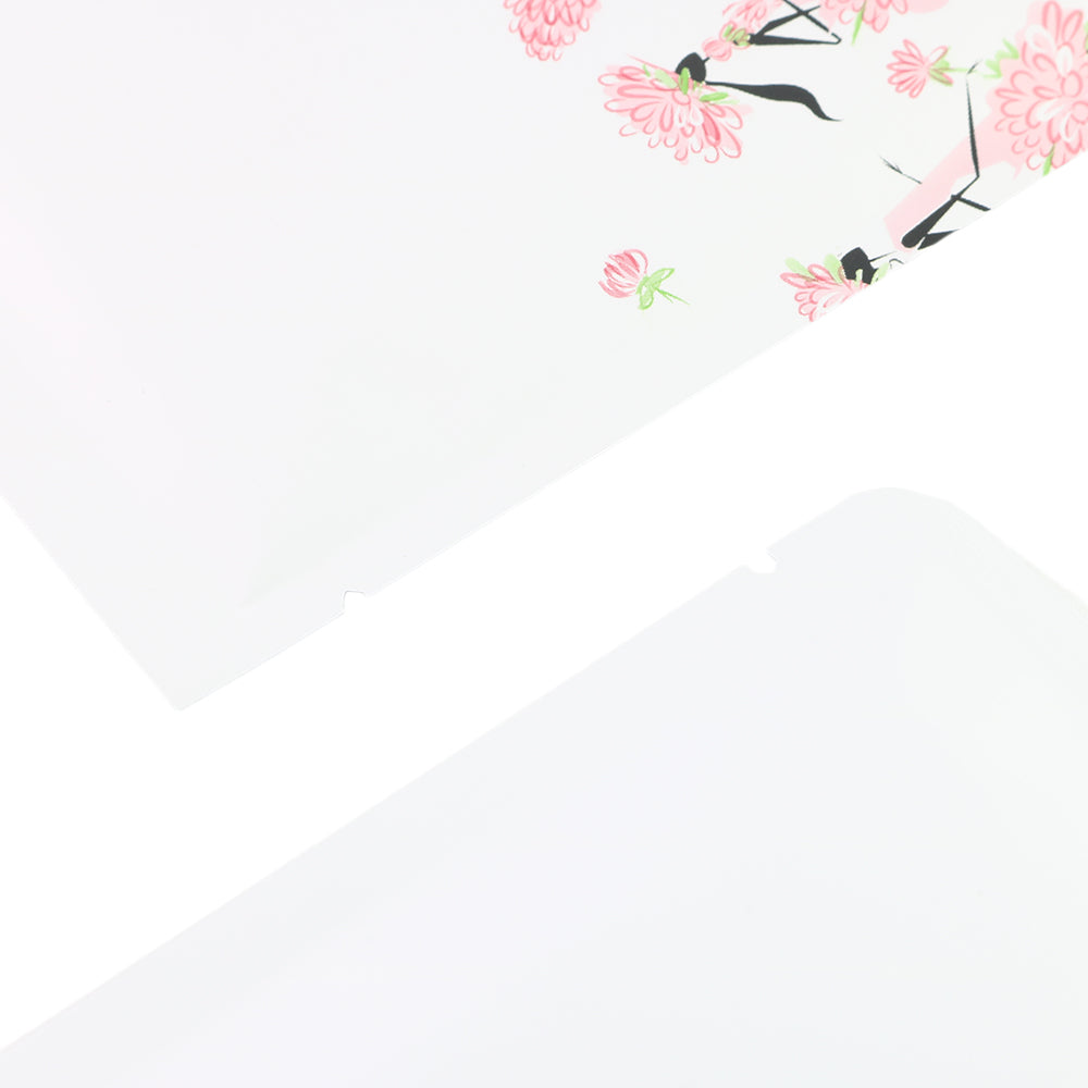 Rosey White Matte Flower Girl Design Open Bottom Bags Rosey White Matte Flower Girl Design Open Bottom Bags