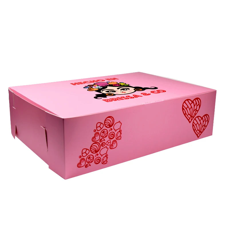 Custom Pink Print Coated Food Paper Box Packaging 3 Donuts Custom Pink Print Coated Food Paper Box Packaging 3 Donuts