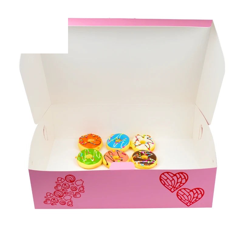 Custom Pink Print Coated Food Paper Box Packaging 3 Donuts Custom Pink Print Coated Food Paper Box Packaging 3 Donuts