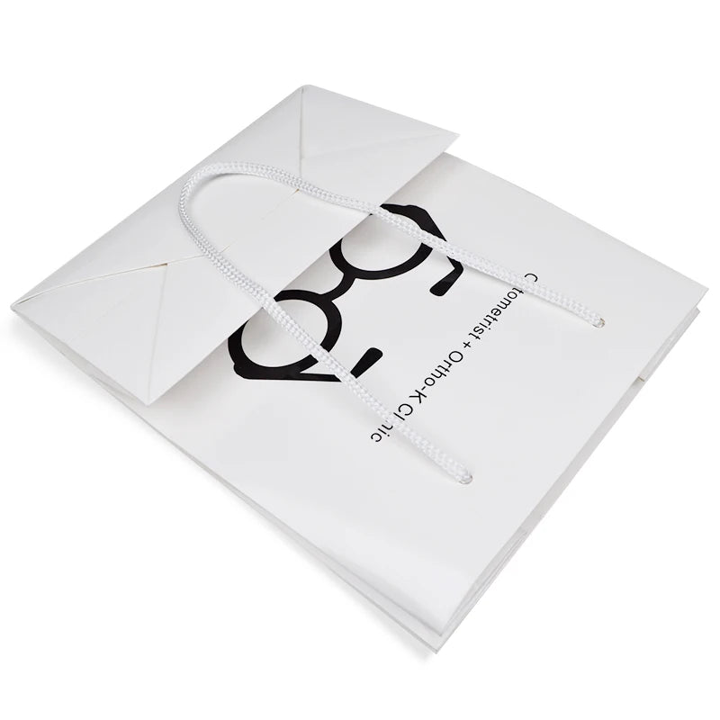 Customized Logo Gift Bags Glasses Glossy White Offset Customized Logo Gift Bags Glasses Glossy White Offset