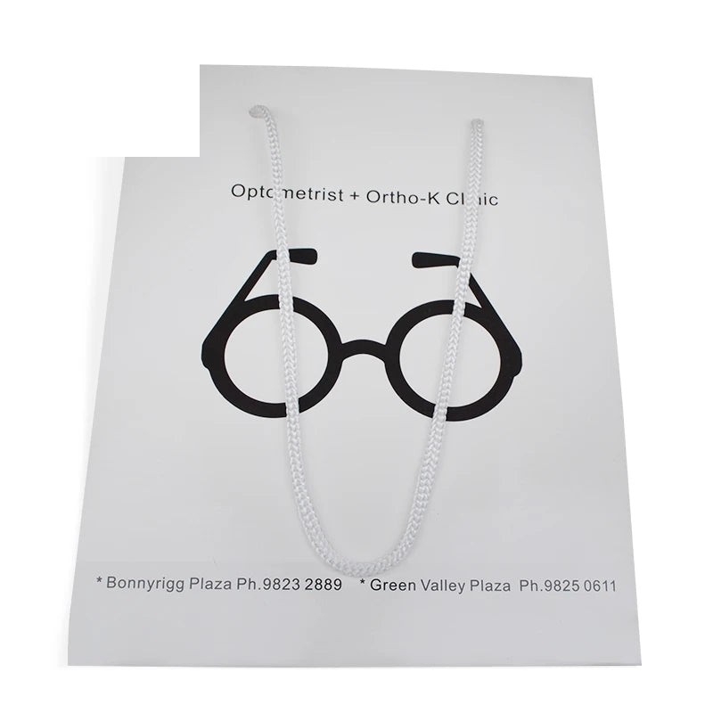 Customized Logo Gift Bags Glasses Glossy White Offset Customized Logo Gift Bags Glasses Glossy White Offset