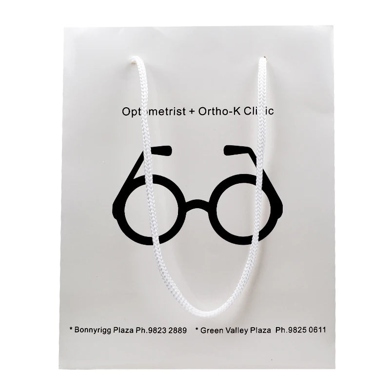 Customized Logo Gift Bags Glasses Glossy White Offset Customized Logo Gift Bags Glasses Glossy White Offset