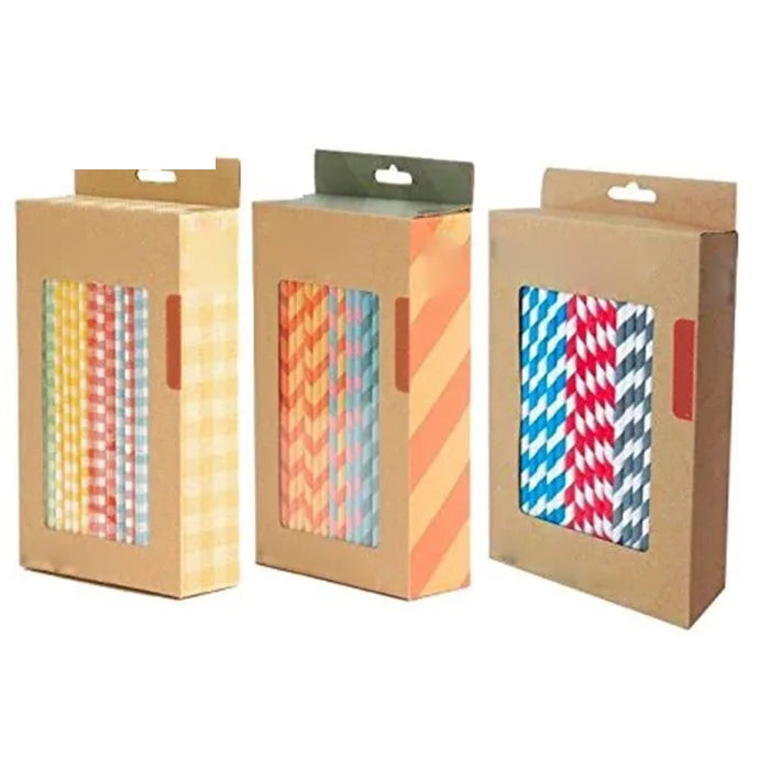Durable Straw Packaging Kraft Paper Hanger Box Durable Straw Packaging Kraft Paper Hanger Box