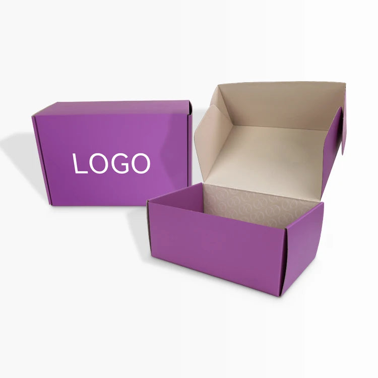 Gift Shipping Box Purple Color Custom Corrugated Mailer