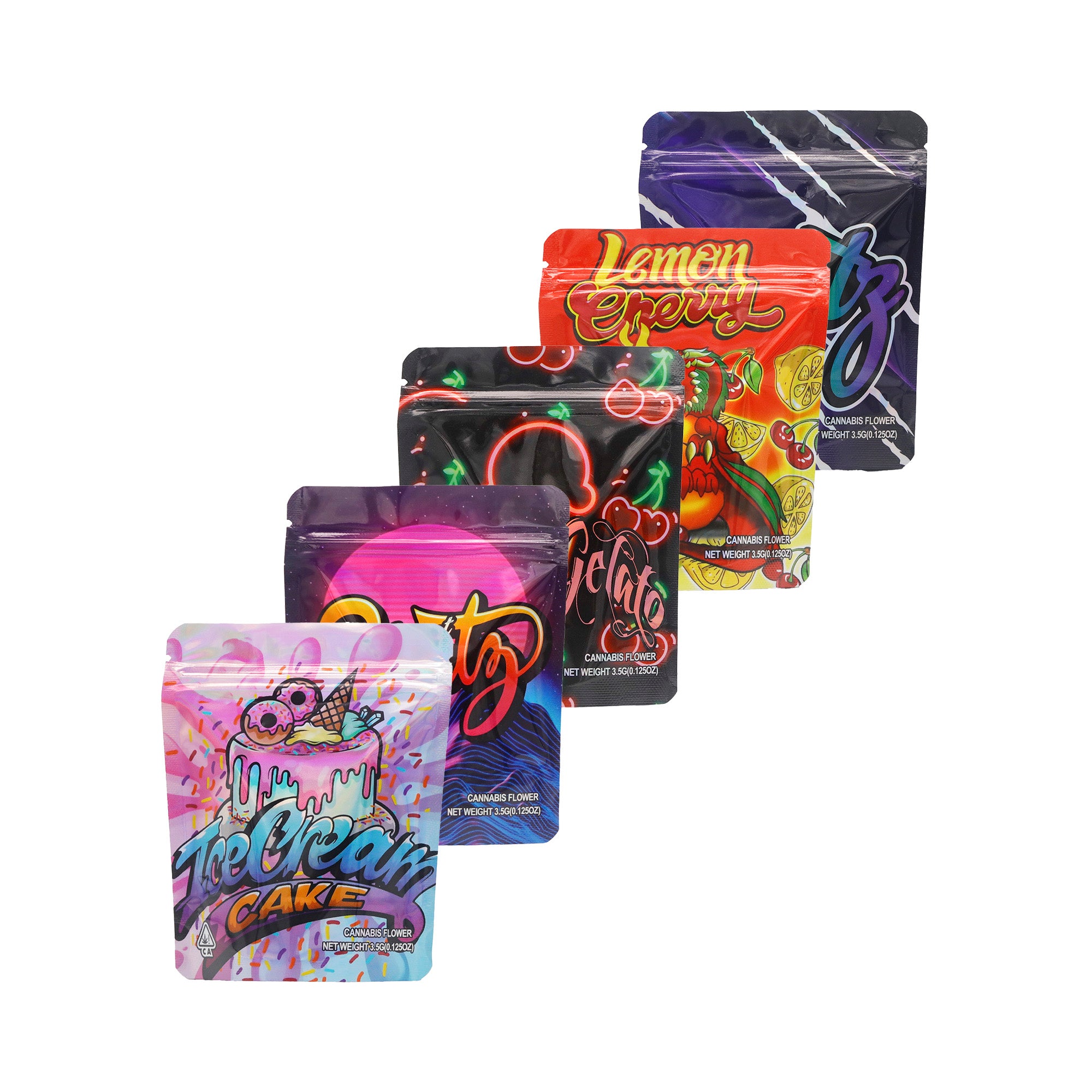 Shiny Holographic Mixed Flavor Smell Proof Metallized Foil