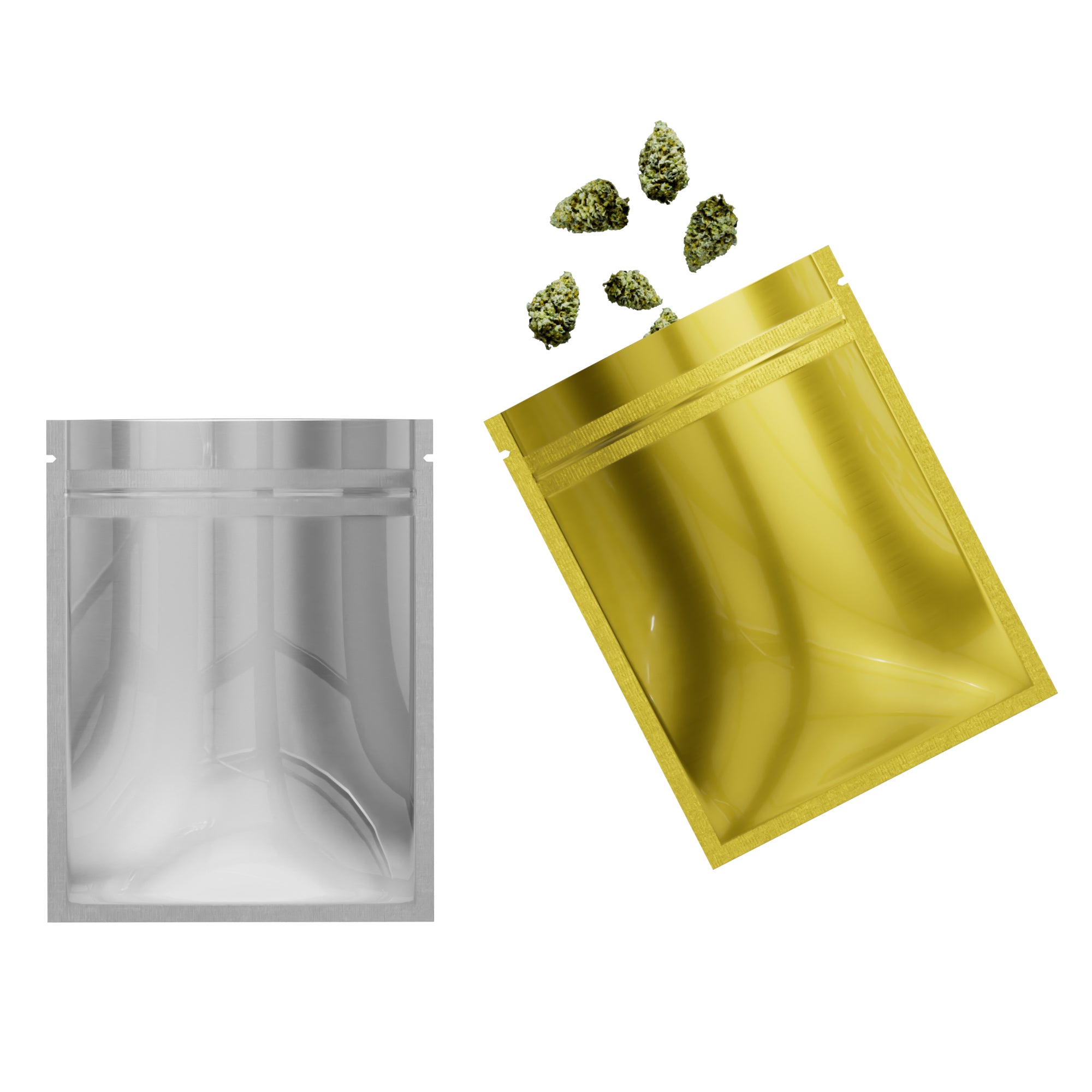Single-Sided Glossy Gold Rush Mylar Foil Smell Proof Flat Single-Sided Glossy Gold Rush Mylar Foil Smell Proof Flat