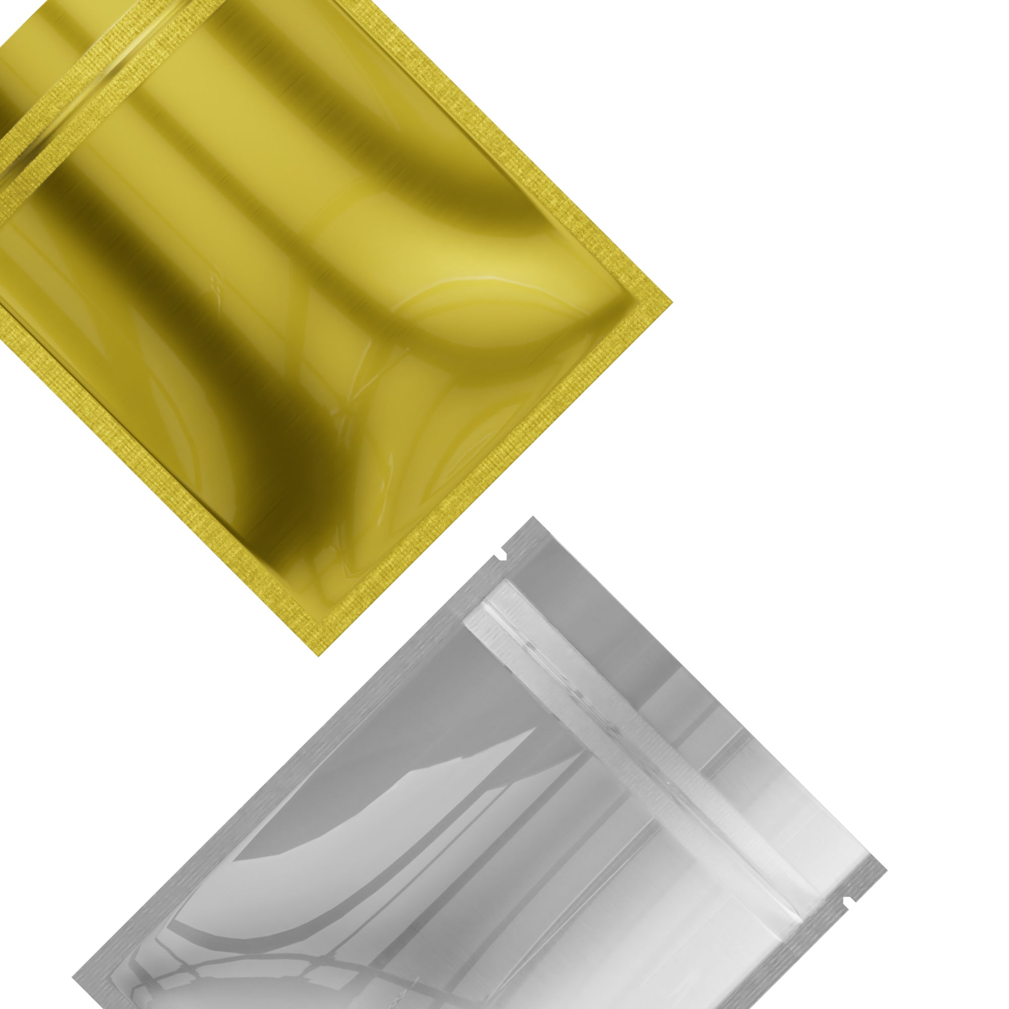 Single-Sided Glossy Gold Rush Mylar Foil Smell Proof Flat Single-Sided Glossy Gold Rush Mylar Foil Smell Proof Flat