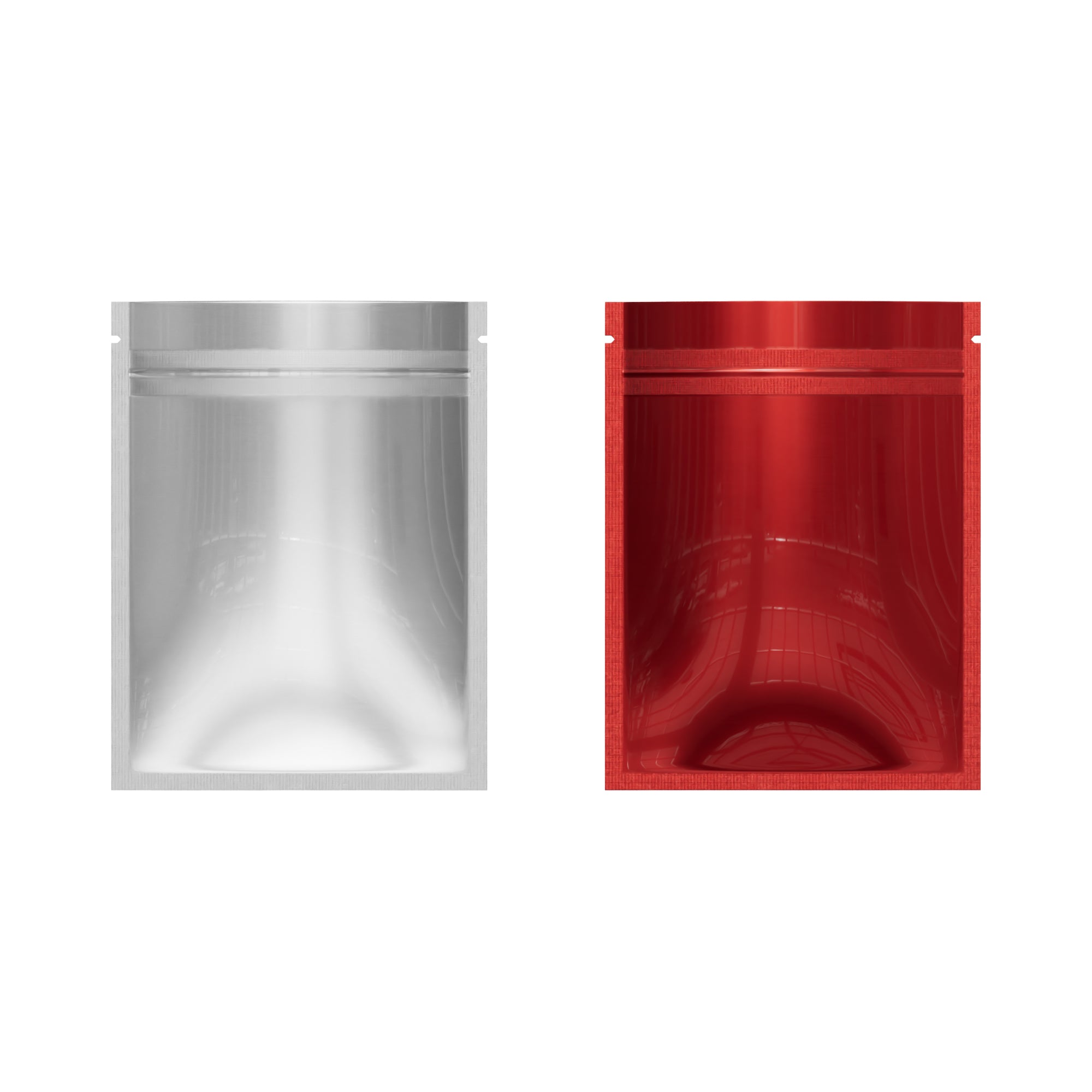 Single-Sided Glossy Heart Red Mylar Foil Smell Proof Flat