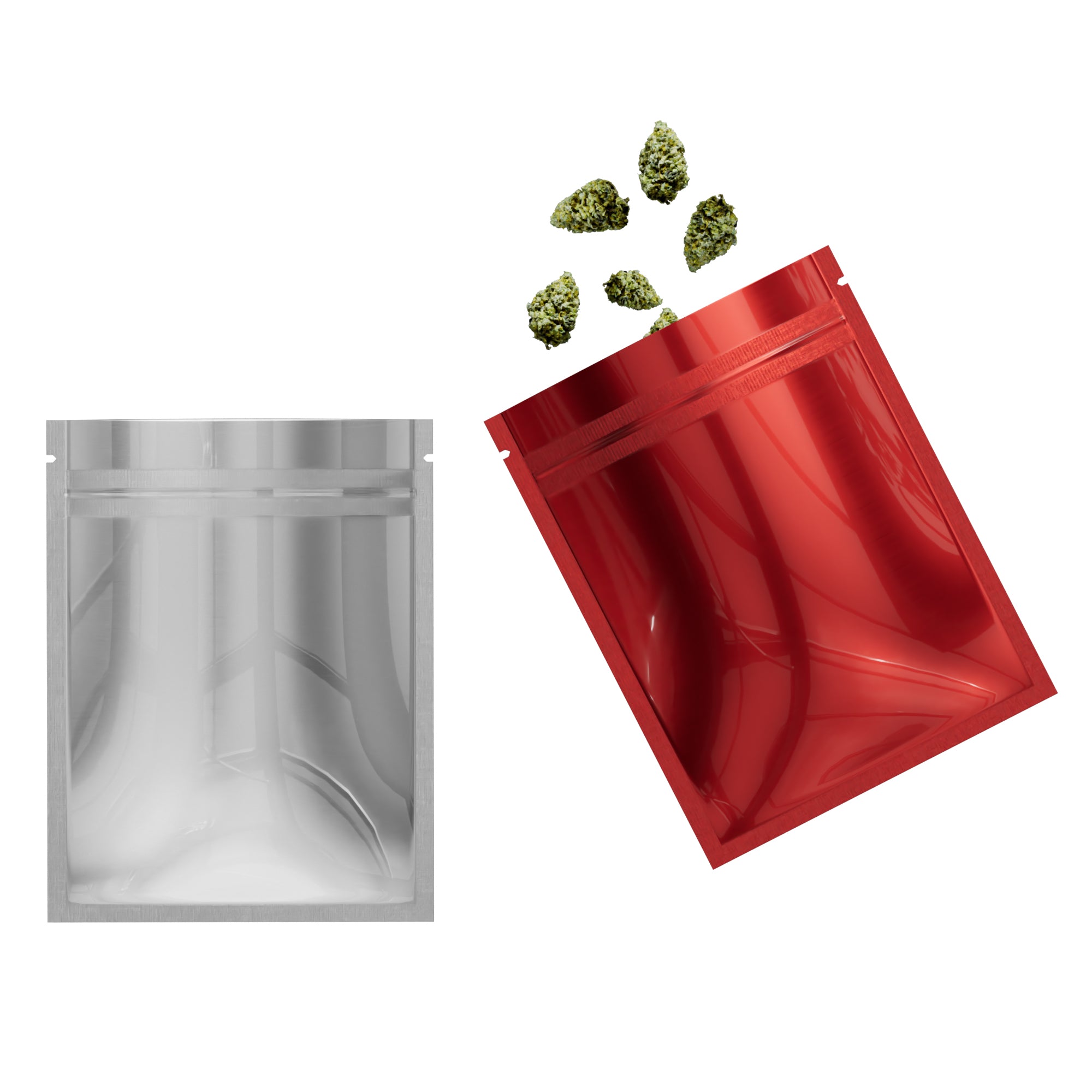 Single-Sided Glossy Heart Red Mylar Foil Smell Proof Flat Single-Sided Glossy Heart Red Mylar Foil Smell Proof Flat