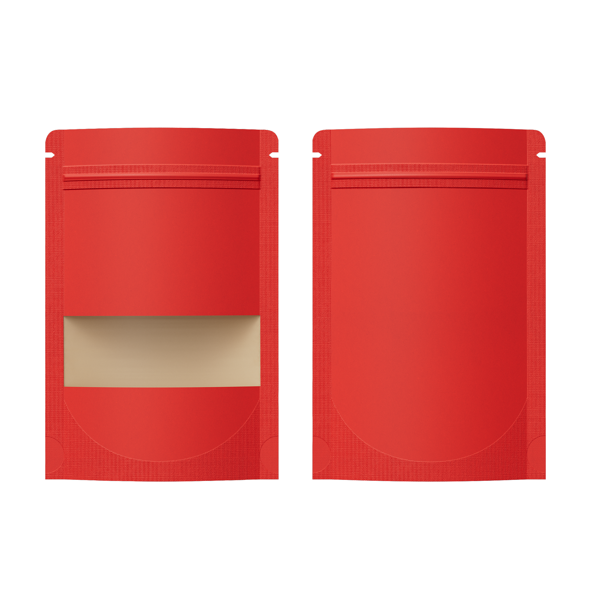 Smooth Brick Red Kraft with Window Stand Strong Bags Smooth Brick Red Kraft with Window Stand Strong Bags