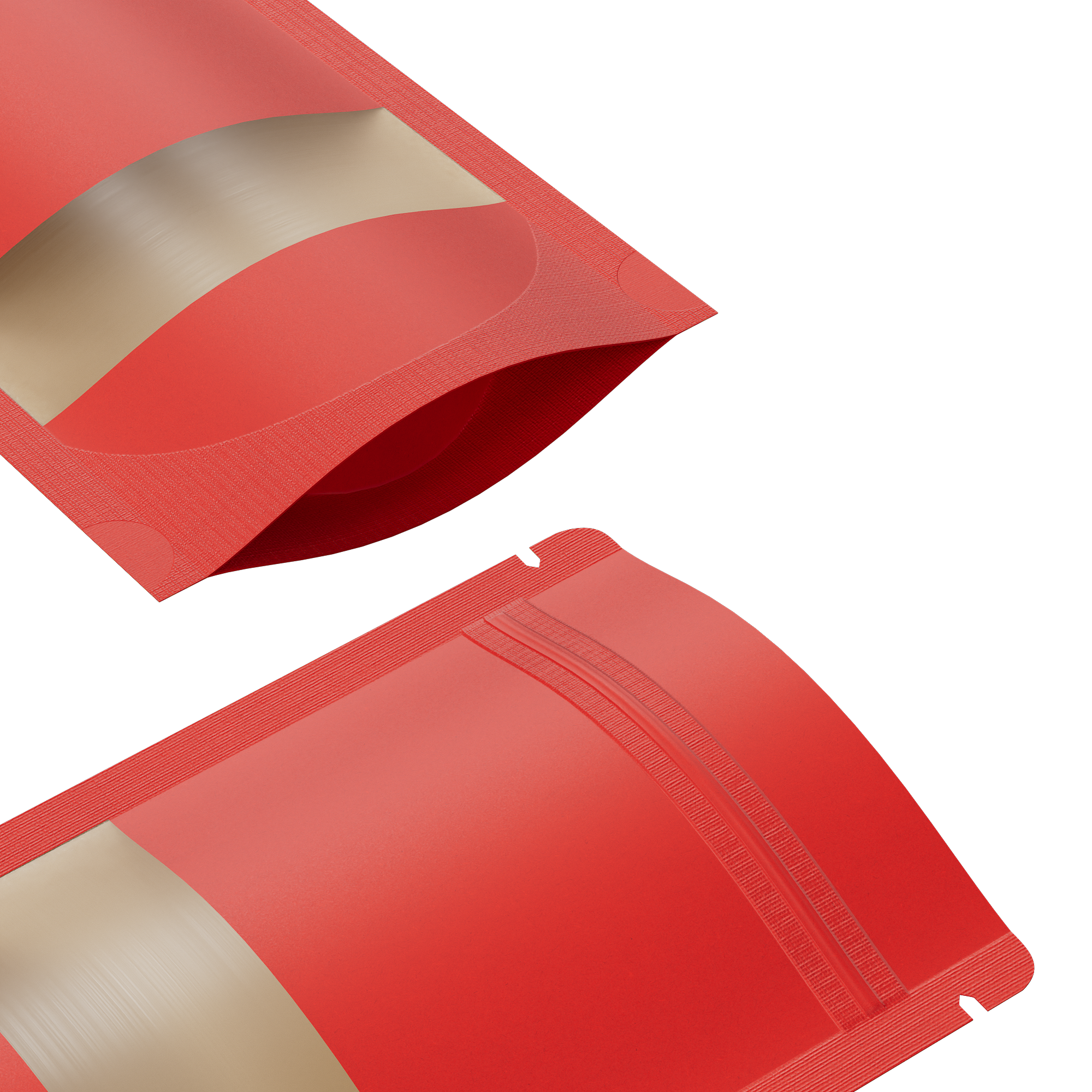 Smooth Brick Red Kraft with Window Stand Strong Bags Smooth Brick Red Kraft with Window Stand Strong Bags