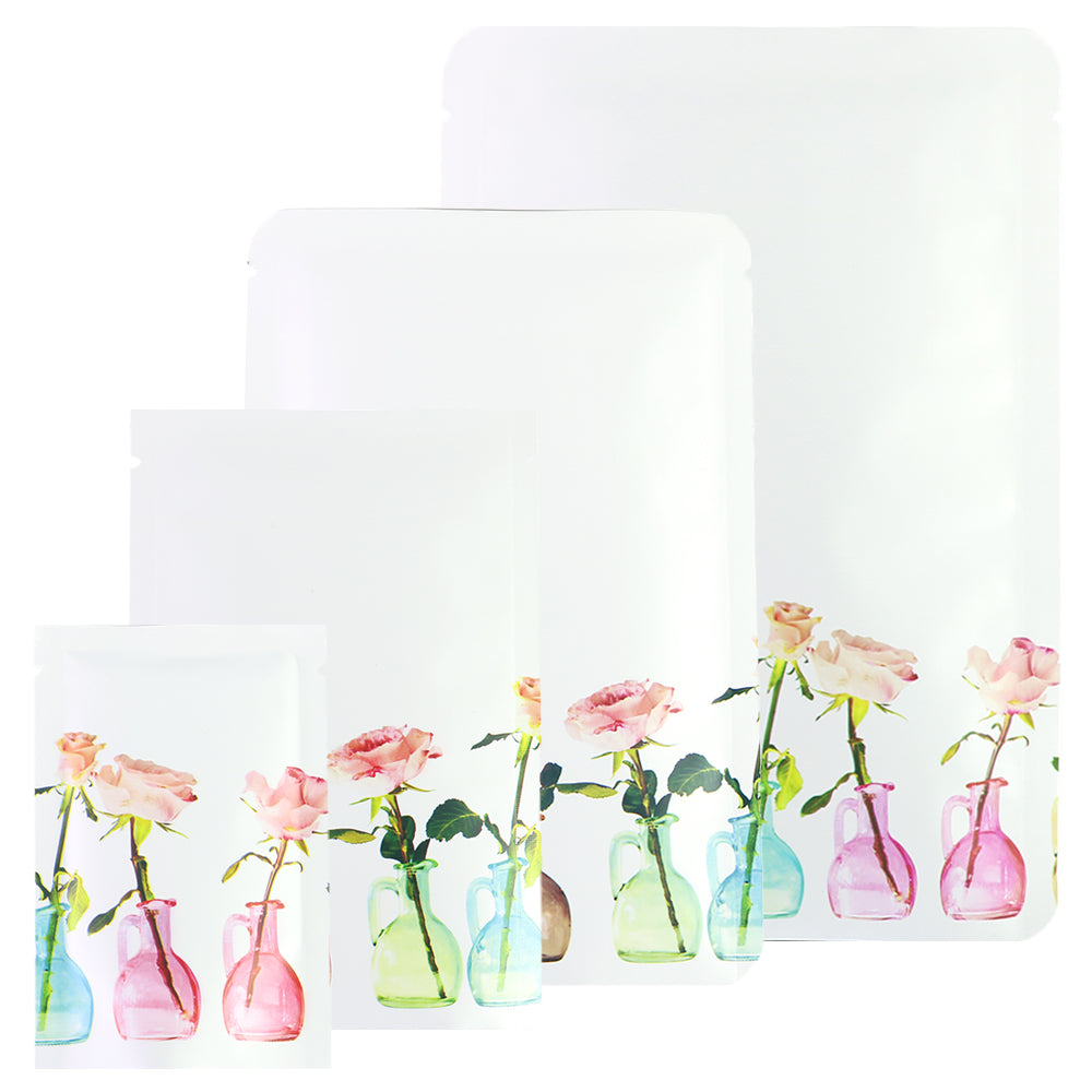 White Dye Matte Flower Vase Design Open Bottom Bags White Dye Matte Flower Vase Design Open Bottom Bags