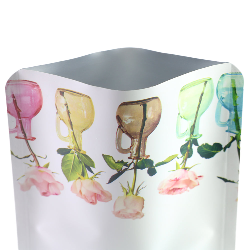 White Dye Matte Flower Vase Design Open Bottom Bags White Dye Matte Flower Vase Design Open Bottom Bags
