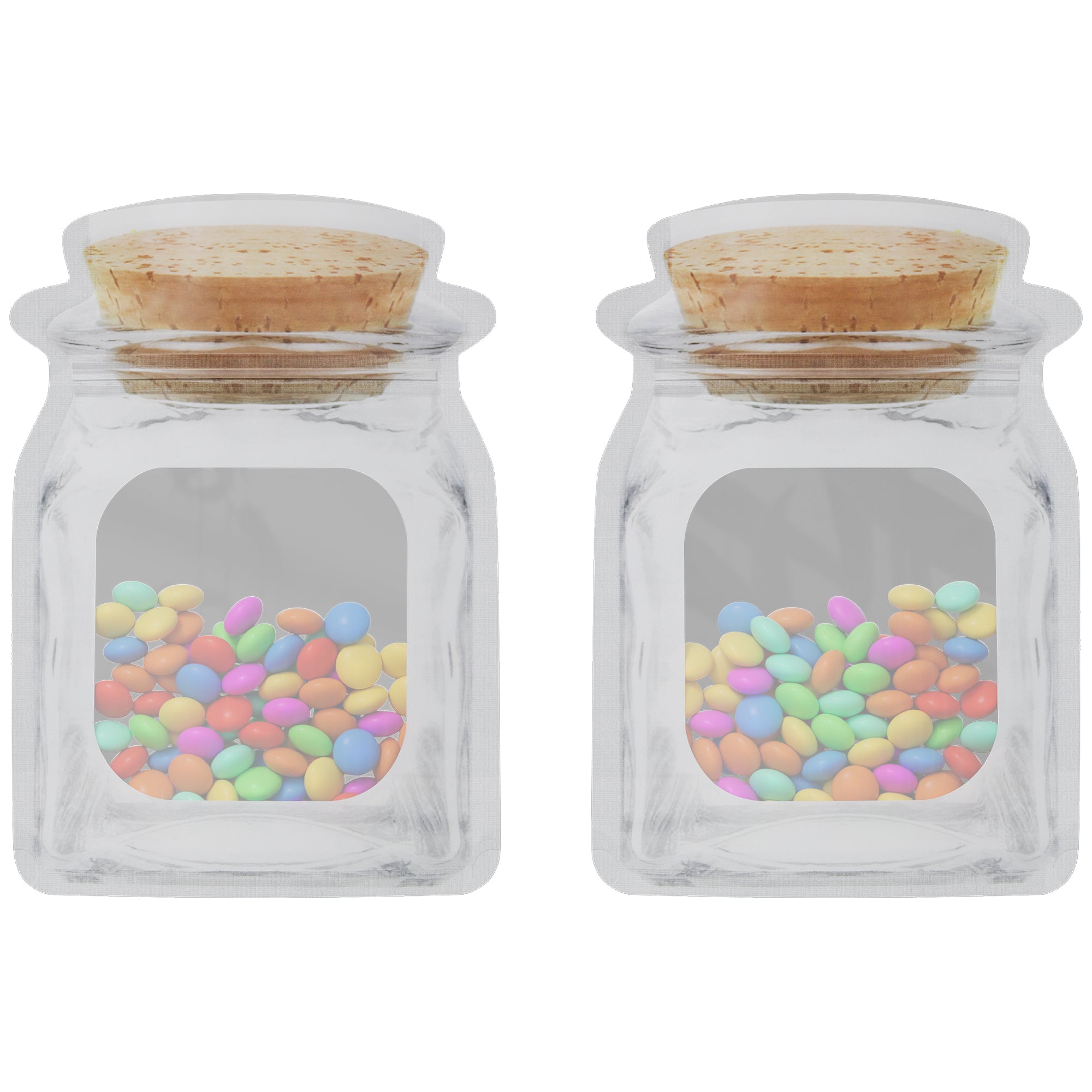 White Jade Translucent Glass Bottle Shaped Corky Brown Lid White Jade Translucent Glass Bottle Shaped Corky Brown Lid