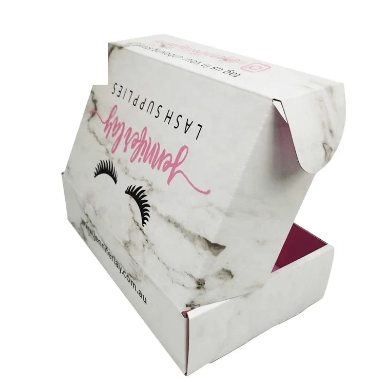 Custom logo Empty White Eye Lash Box Simple and