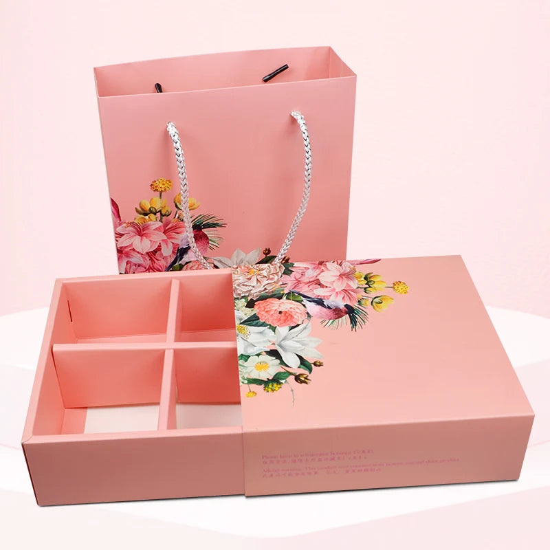 Luxury pink Cardboard Wedding Gift Paper Bags with