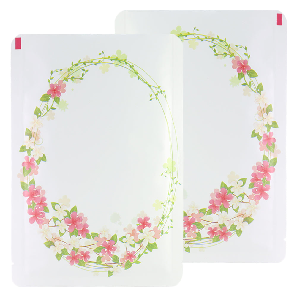 Wreath White Matte Flower Design Open Bags Wreath White Matte Flower Design Open Bags
