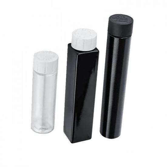 125mm Black PET Pre-roll Plastic Tube with 22mm Child 125mm Black PET Pre-roll Plastic Tube with 22mm Child