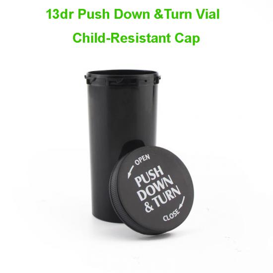 13dr Child-Resisitant Push Down and Turn Cap Medicine Vials 13dr Child-Resisitant Push Down and Turn Cap Medicine Vials