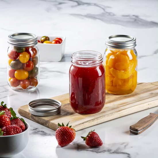 16oz 32oz Glass Mason Jar Canning with Metal Lids Jam Glass 16oz 32oz Glass Mason Jar Canning with Metal Lids Jam Glass