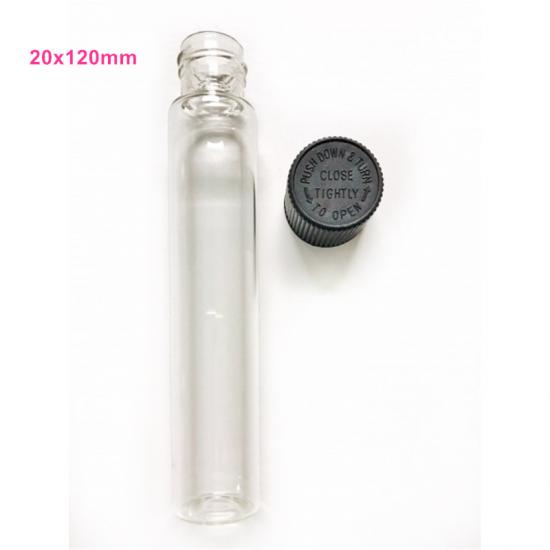20x120mm Child Resistant Pre Roll Glass Tube 20x120mm Child Resistant Pre Roll Glass Tube