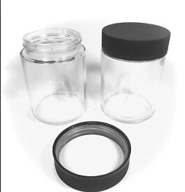 2oz Child Resistant Flat Cap Flower Glass Jar 2oz Child Resistant Flat Cap Flower Glass Jar