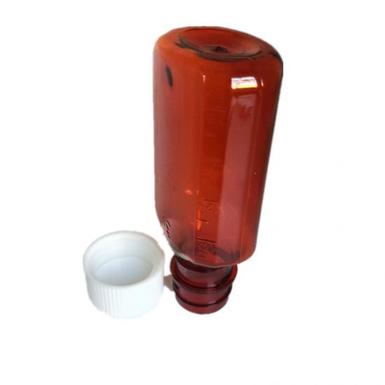 2oz plastic flat empty syrup amber liquid medicine bottle