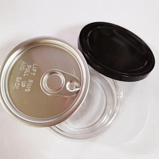 3.5 oz/ 100 ml Self-Seal Plastic Can with Lid Round Clear 3.5 oz/ 100 ml Self-Seal Plastic Can with Lid Round Clear