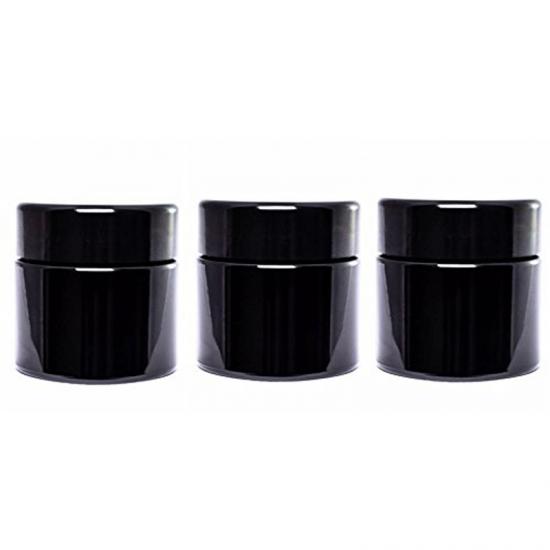 30 ml (1 fl oz) Black Ultra violet Glass Screw Top Jar