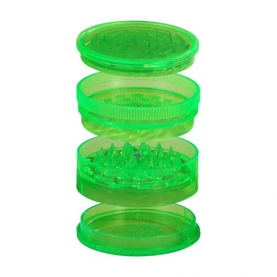 4-Piece Herb Spices Grinder Plastic Crusher with Pollen 4-Piece Herb Spices Grinder Plastic Crusher with Pollen