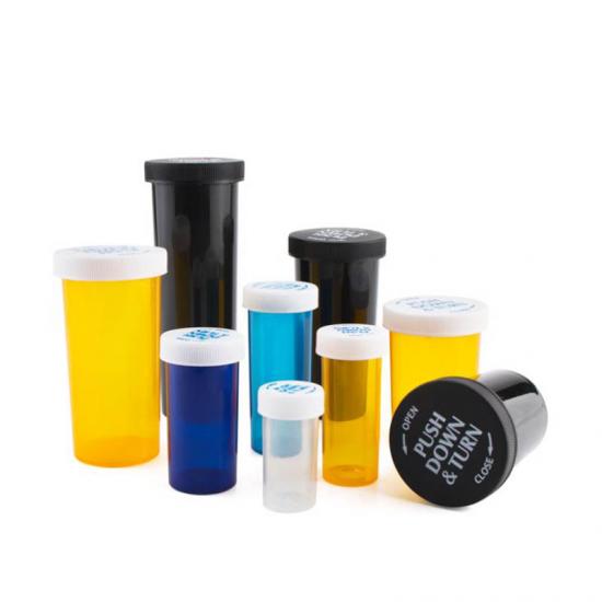 40dr Plastic Pill bottle Children Resistant Push Down & Turn