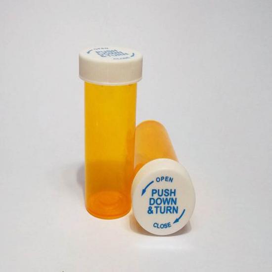 40dr Plastic Pill bottle Children Resistant Push Down & Turn 40dr Plastic Pill bottle Children Resistant Push Down & Turn