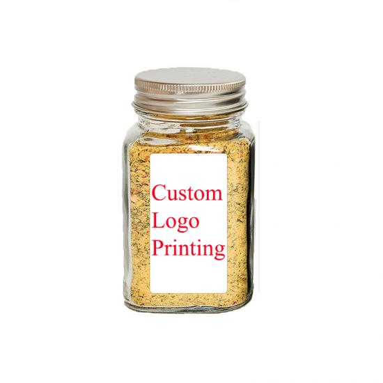 4oz Empty Airtight Square Spice Glass Bottles Containers