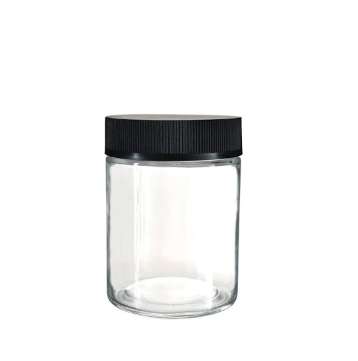 4oz Flat Child Resistant Cap Flower Glass Jar 4oz Flat Child Resistant Cap Flower Glass Jar