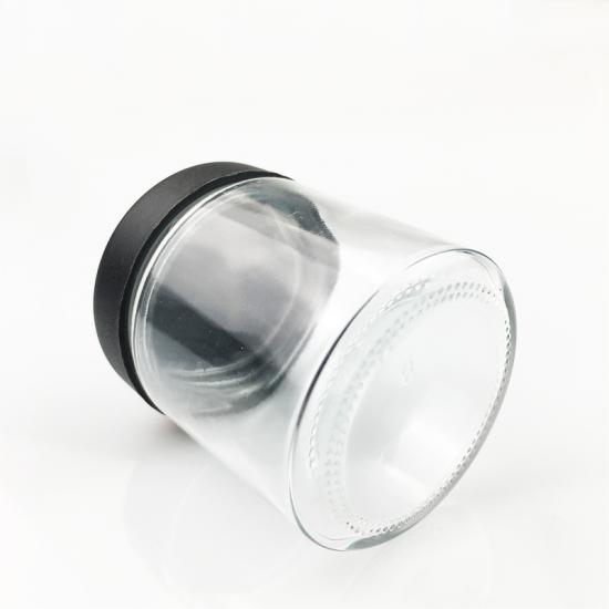 4oz Smell Proof Air Tight Face Cream CR Glass Jar Black Cap 4oz Smell Proof Air Tight Face Cream CR Glass Jar Black Cap