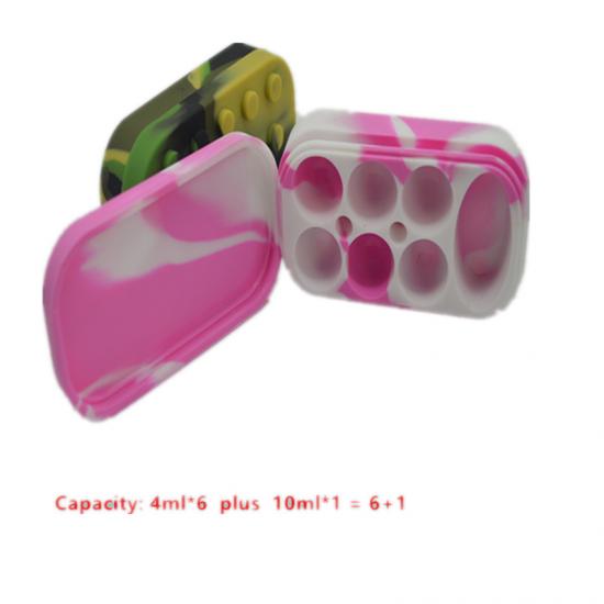 6+1 Silicone dabs jar wax container Non stick wax jar