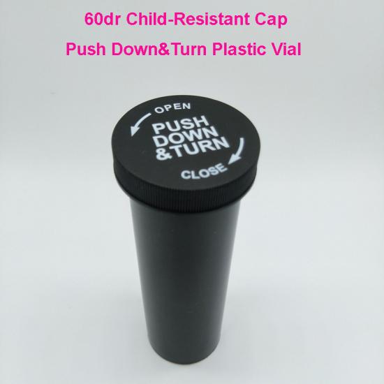 60dr Plastic Pill bottles Children Resistant Push Down & 60dr Plastic Pill bottles Children Resistant Push Down &