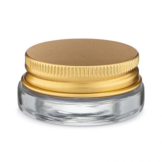 7ml Glass Clear Concentrate Container with Golden Aluminum 7ml Glass Clear Concentrate Container with Golden Aluminum