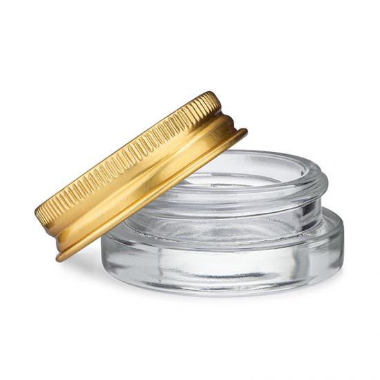 7ml Glass Clear Concentrate Container with Golden Aluminum 7ml Glass Clear Concentrate Container with Golden Aluminum