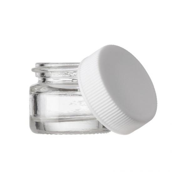 7ml low profile clear glass concentrate container with black 7ml low profile clear glass concentrate container with black