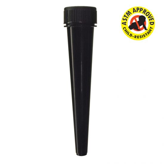 Black Child Resistant Conical Tube 98mm Black Child Resistant Conical Tube 98mm