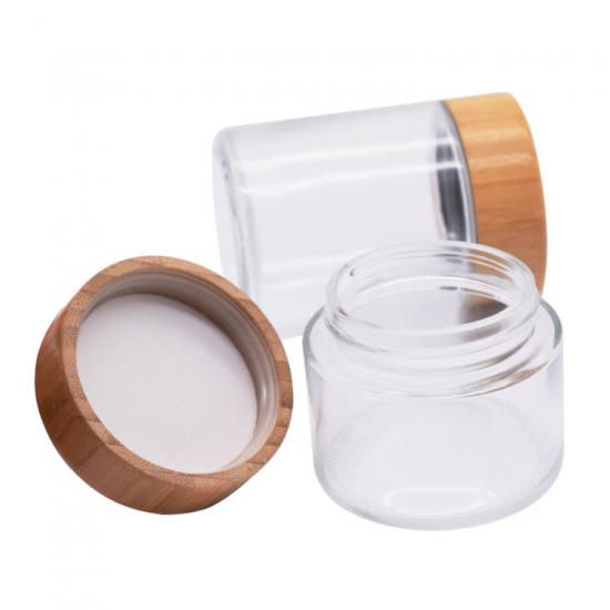 Child Resistant Glass Food Storage Jar With Wood Bamboo Lid Child Resistant Glass Food Storage Jar With Wood Bamboo Lid