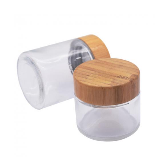 Child Resistant Glass Food Storage Jar With Wood Bamboo Lid Child Resistant Glass Food Storage Jar With Wood Bamboo Lid