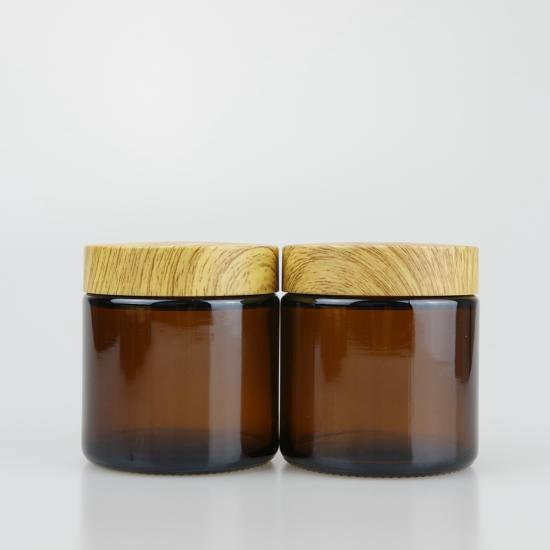 Child Resistant Glass Jars with Bamboo Childproof Lid for