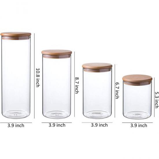 Child Resistant Glass Kitchen Containers With Wood Bamboo Child Resistant Glass Kitchen Containers With Wood Bamboo