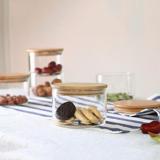 Child Resistant Glass Kitchen Containers With Wood Bamboo Child Resistant Glass Kitchen Containers With Wood Bamboo