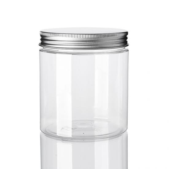 Clear Wide Mouth PET Plastic Round Storage Container Jars Clear Wide Mouth PET Plastic Round Storage Container Jars
