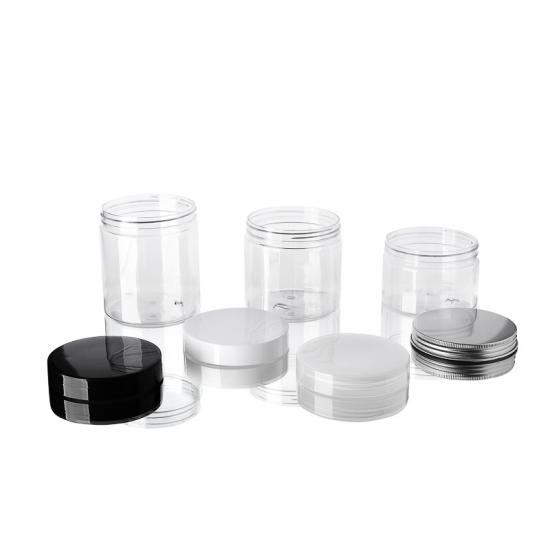 Clear Wide Mouth PET Plastic Round Storage Container Jars Clear Wide Mouth PET Plastic Round Storage Container Jars
