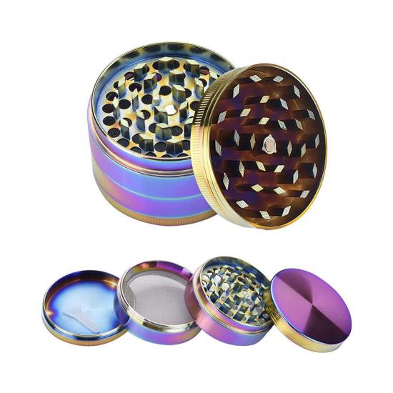 Colourful 4 Pieces Metal Zinc Alloy Tobacco Grinder Spice Colourful 4 Pieces Metal Zinc Alloy Tobacco Grinder Spice